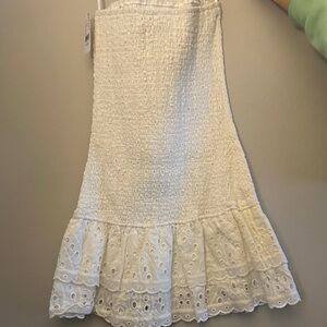 White Lace Women's Strapless Dress